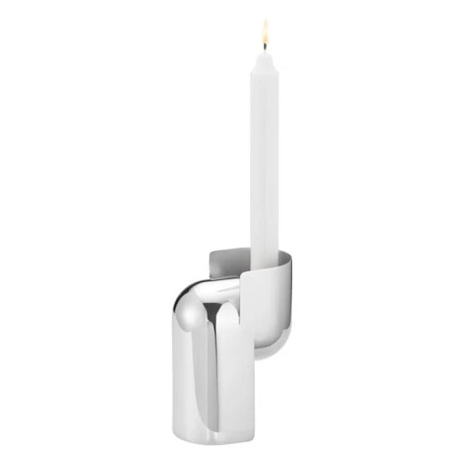 Georg Jensen Nendo Kerzenhalter, Klein, Edelstahl -Kissen Verkaufsv Shop 10019578 NENDO TAPER CANDLEHOLDER SMALL STAINLESS STEEL MIRROR 01