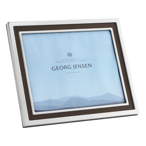 Georg Jensen Manhattan Bilderrahmen, Groß, Edelstahl - Leder -Kissen Verkaufsv Shop