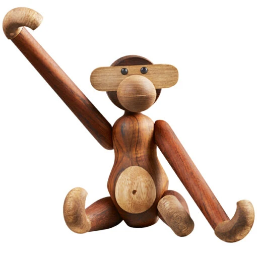 Kay Bojesen Wooden Monkey, Mittelgroß, Teakholz -Kissen Verkaufsv Shop 125 KayBojesen iso