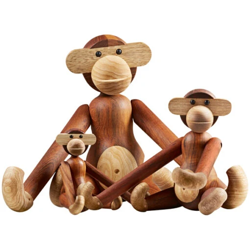 Kay Bojesen Wooden Monkey, Mittelgroß, Teakholz -Kissen Verkaufsv Shop 129 KayBojesen iso