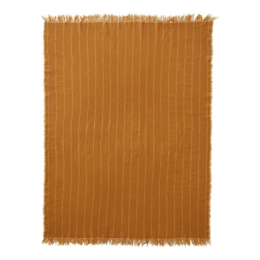 Menu Battus Decke, Ocker -Kissen Verkaufsv Shop Battus blanket ochre full VS