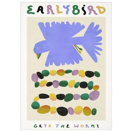 Early Bird Gets The Worm Poster -Kissen Verkaufsv Shop DOM6016role