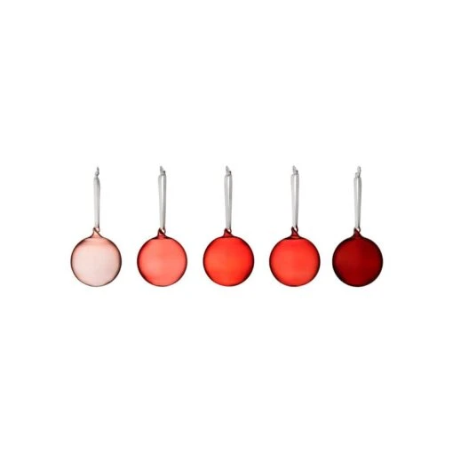 Iittala Glaskugel-Set, 5 Stück, 40 mm, Rot -Kissen Verkaufsv Shop II1061195 40mm 5set EE