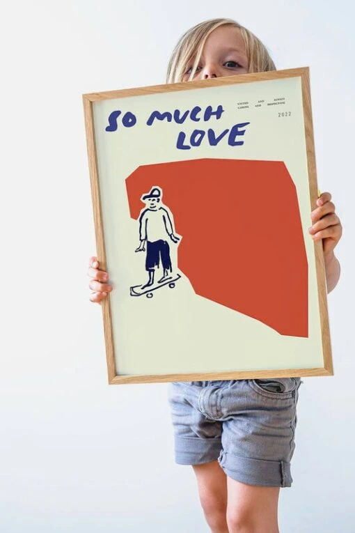 So Much Love Skateboard Poster, 30 X 40 Cm -Kissen Verkaufsv Shop Mado 5106 so much love skateboard 02