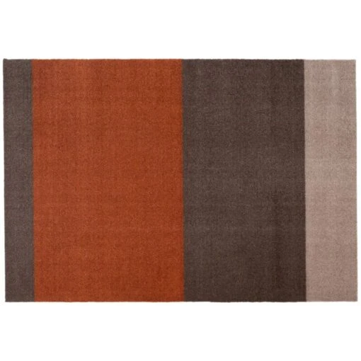 Stripes Teppich, 90 x 130 cm, Braun - Terrakotta -Kissen Verkaufsv Shop TICA Floormat Stripes horizon 10014 90x130 5710555100142 a