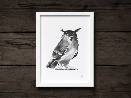 Poster Owl, 50 X 70 Cm -Kissen Verkaufsv Shop TeemuJarviIllustrations EagleOwl photoUntoRautio